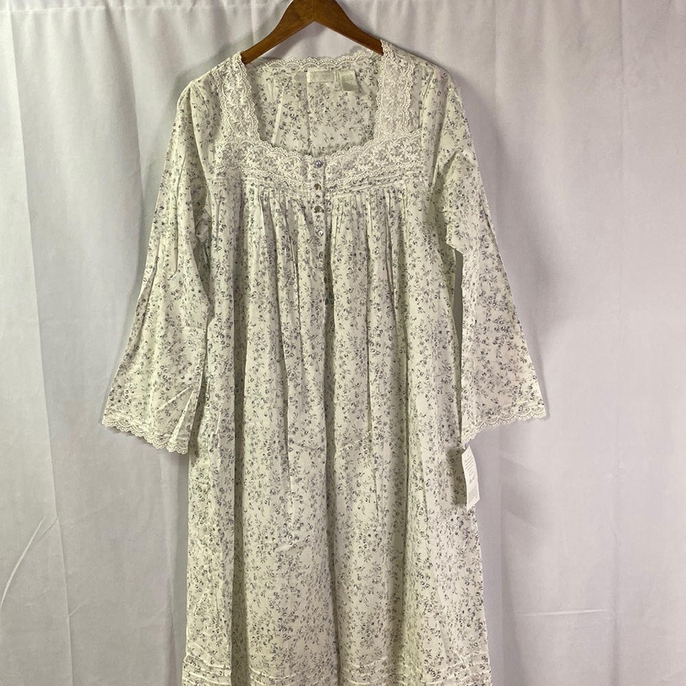 Eileen West White Floral Pajama Dress